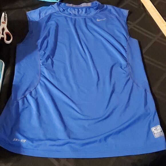Mens Nike Pro Combat Dri fit shirt vL blue - Picture 1 of 6